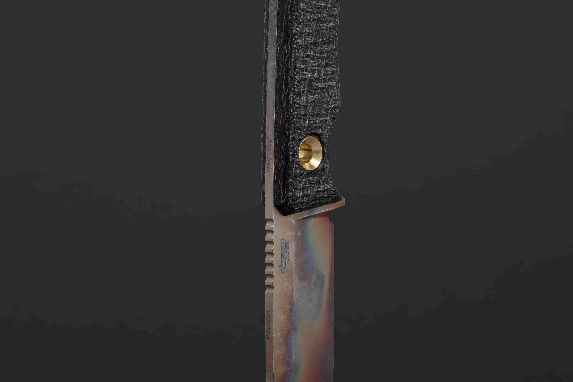 TRC knife detail view 3 showing handle ergonomics and material