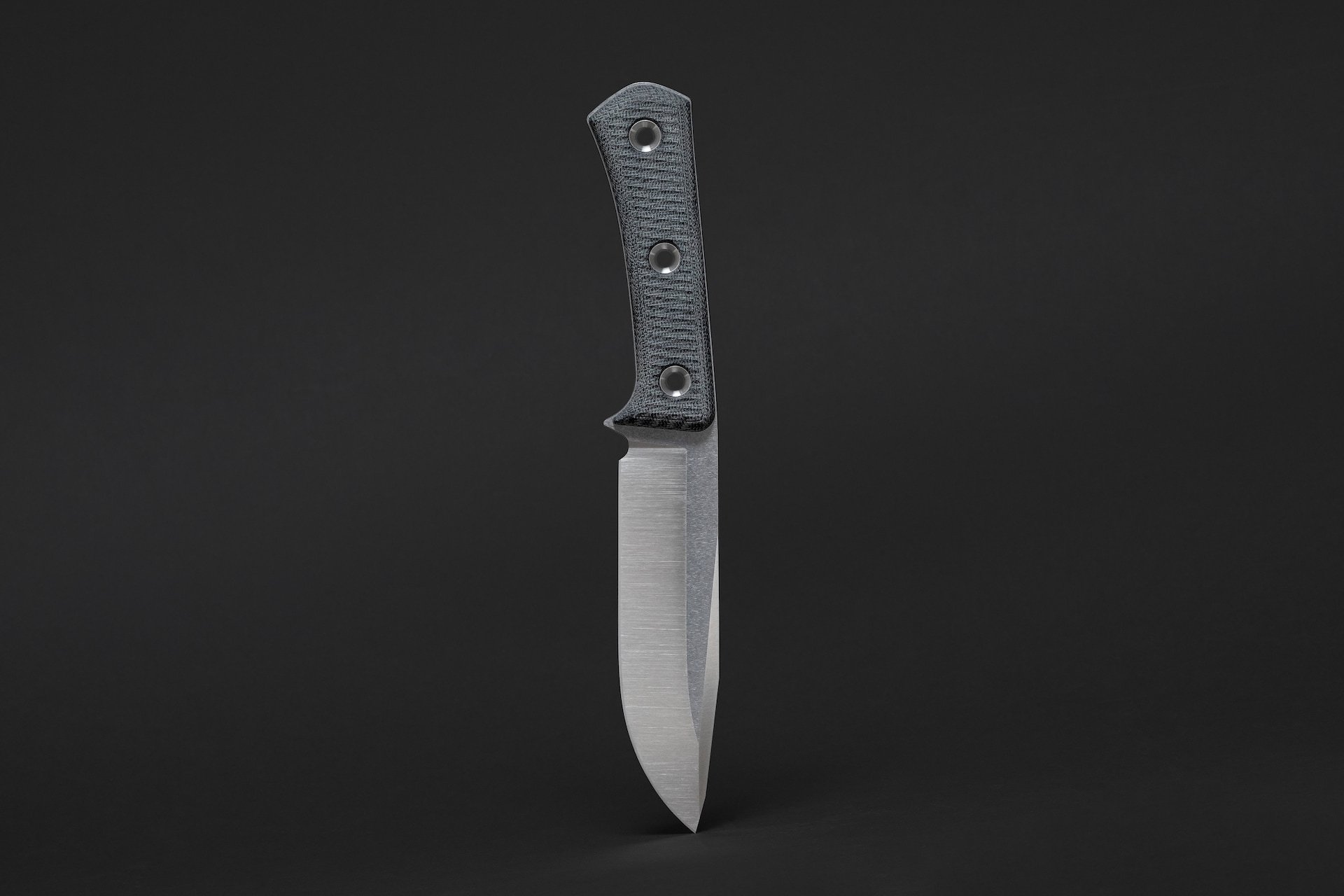 TRC knife detail view 2 showing blade detail and steel finish