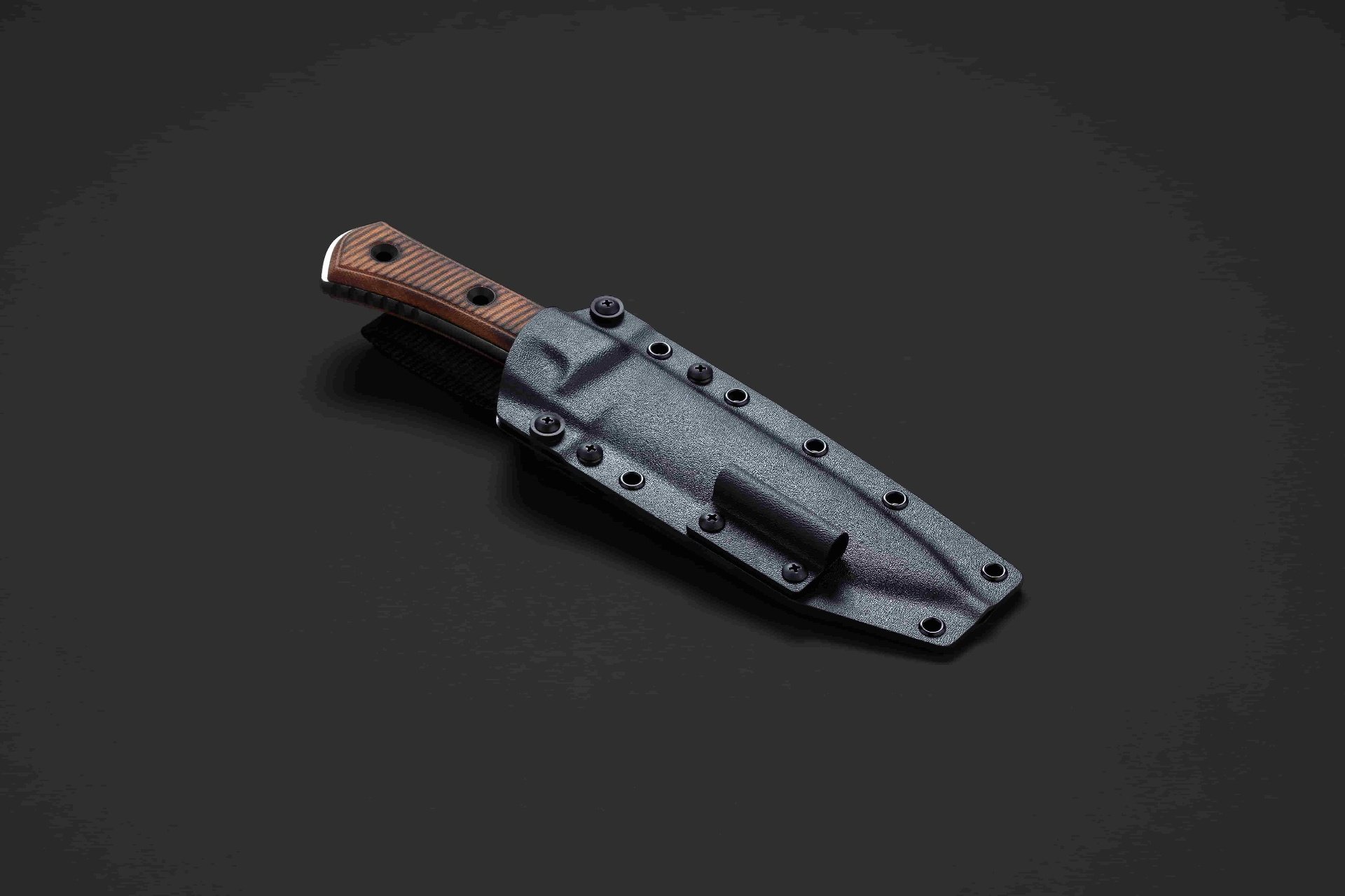 TRC knife detail view 5 showing sheath and carry system